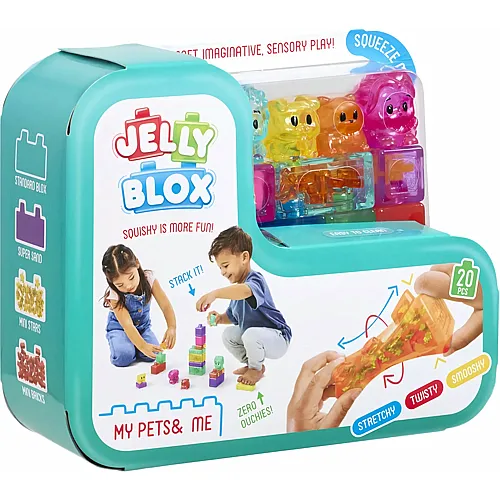 Jelly Blox My Pets and Me Bauspielzeug, 20 weiche Elemente