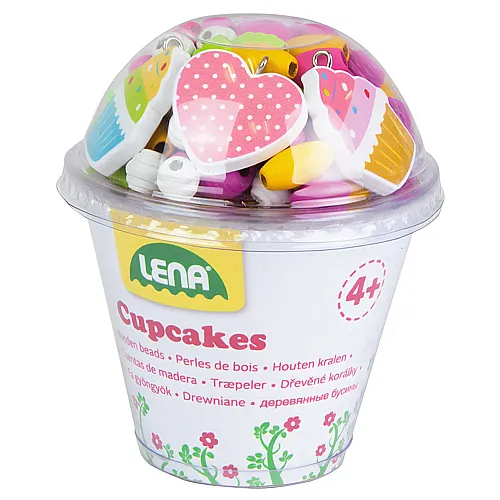 LENA Holzperlen Cupcakes Pink