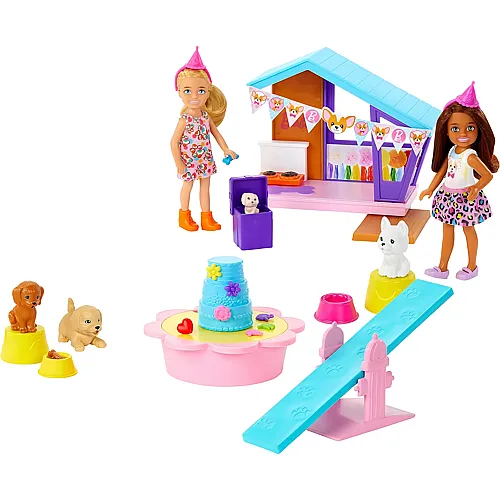Barbie Chelsea Doggy Party Zwei Puppen mit Haustieren