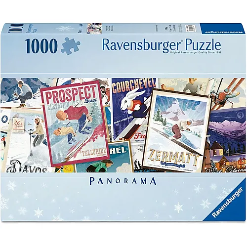 Ravensburger Puzzle Panorama Vintage Ski-Poster - 1000 Teile