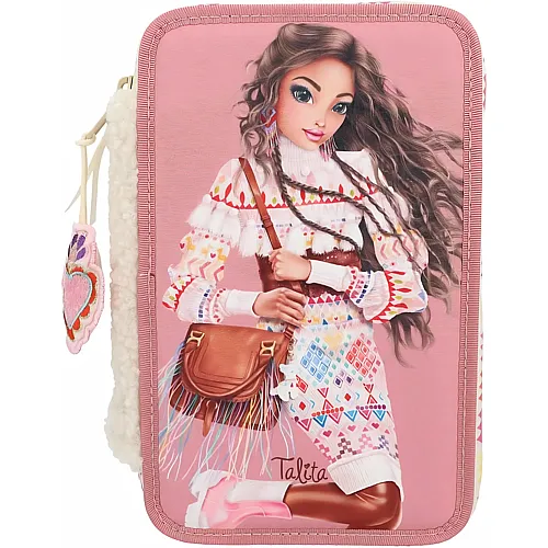 Depesche Top Model Cosy - Gef�llte 3-Fach Federtasche mit Teddy-Kunstfell