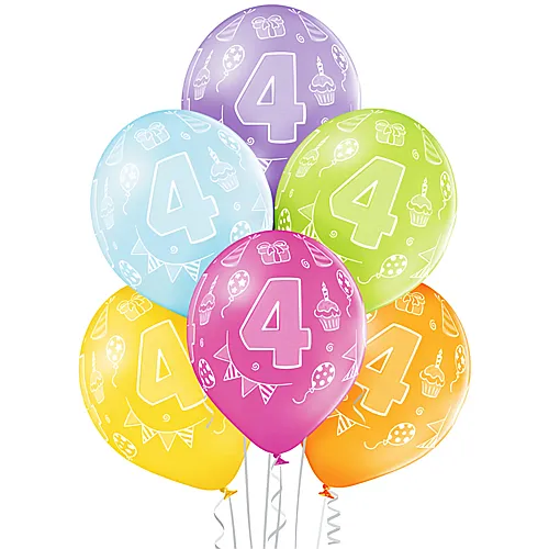 Amscan Ballone Zahl 4 (6Teile)