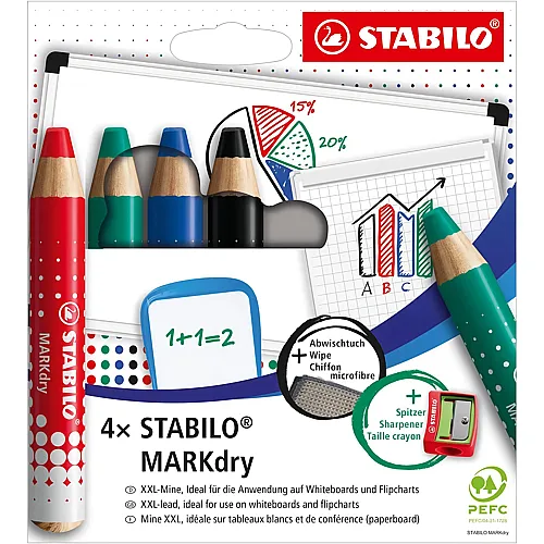 Stabilo MARKdry Whiteboardmarker - 4 Teile