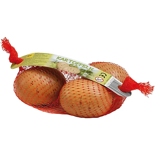 Erzi Kartoffeln im Netz aus Holz