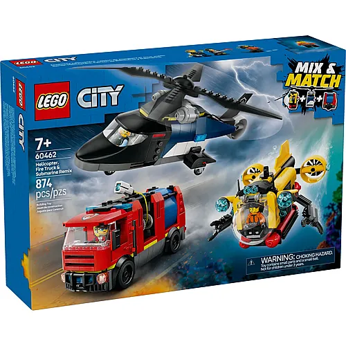 LEGO City Kombinationsset mit Hubschrauber, L�schauto und U-Boot 60462