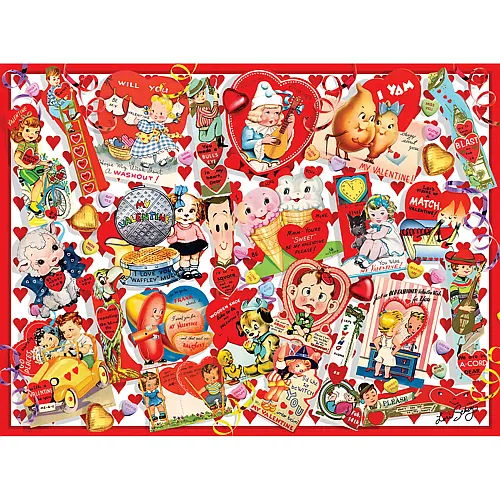 SunsOut Puzzle Valentinstagskarte Collage - 300 Teile