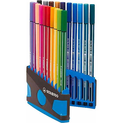 Stabilo Pen 68 Colorparade Anthrazit/Hellblau, 20 Stk.