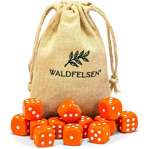 Waldfelsen Hochqualitative W�rfel Standardgr�sse 16mm Orange - 12 Teile