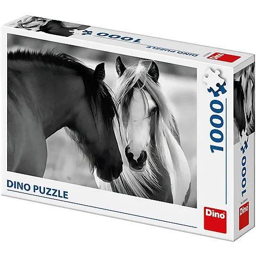 Dino Puzzle Puzzle 1000 Teile Black and White Horses
