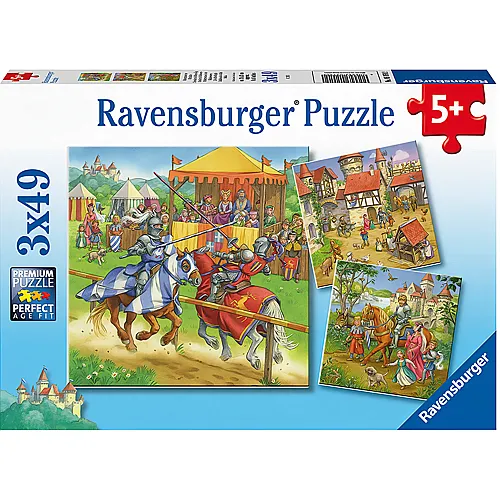 Ravensburger Puzzle Ritterturnier im Mittelalter (3x49)