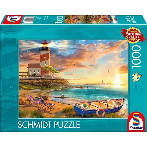 Schmidt Puzzle Sonnenuntergang in der Leuchtturm-Bucht (1000Teile)