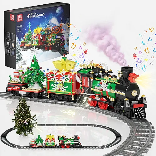Mould King Weihnachten Klemmbausteine Zug Ferngesteuert Weihnachtszug Elektrisch Dampflokomotive Bausteine Mit Licht Musik