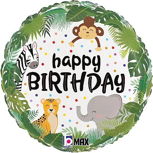 Grabo Folienballon Happy Birthday Jungle Birthday - 45 cm