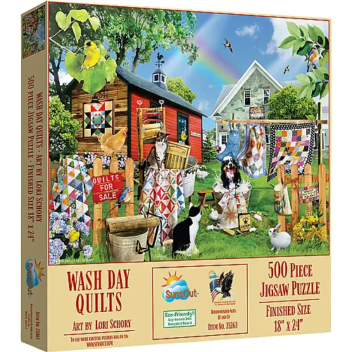 SunsOut Puzzle Lori Schory Wash Day Quilts - 500 Teile