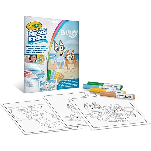 Coloring Set mit 18 Malvorlagen und 4 Filzstiften ohne Flecken