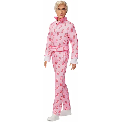 Barbie Signature The Movie Ryan Gosling als Ken in rosafarbenem Overall mit B-Aufdruck