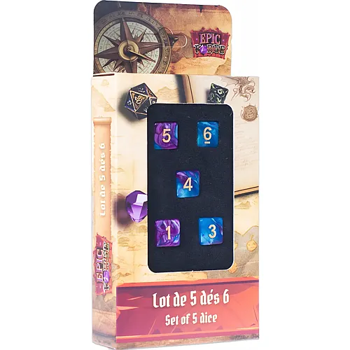 Epic Forge Lot 5 Des D6 16mm Bleu ET Violet (ml)