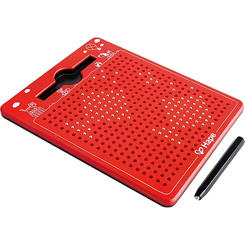 Hape Magnetische Zeichentafel, zum Mitnehmen, rot, klein 175 x 215 x 12 mm, ab 3 Jahren