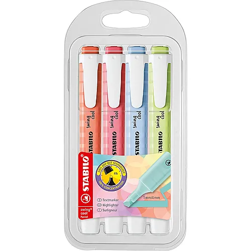 Stabilo swing cool Pastell Textmarker - 4 Teile