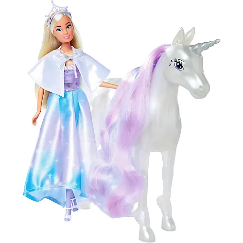 Spielpuppe als Prinzesinn mit Einhorn