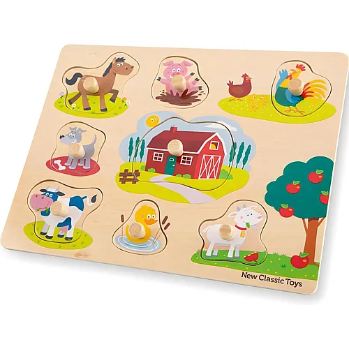 New Classic Toys Steck Puzzle - Farm - 8 Stck