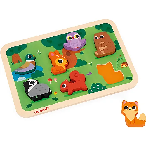 Janod Puzzle Chunky im Wald - 7 Teile