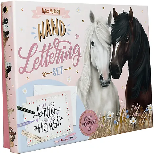 Depesche Miss Melody - Handlettering Briefbox im Pferde Design, Schreibset inkl. Briefpapier, Umschl�ge, Sticker, Stifte uvm.