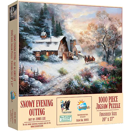 SunsOut Puzzle Snowy Evening Outing - 1000 Teile