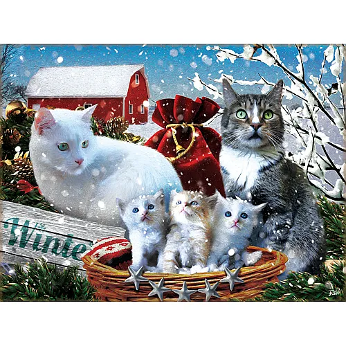 SunsOut Puzzle Rafael Trujillo Winter Kitties - 300 Teile