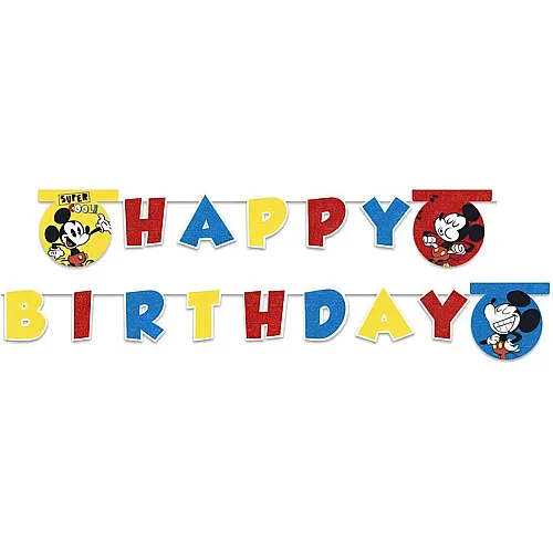 Procos Mickey Mouse Happy Birthday Banner Super Cool