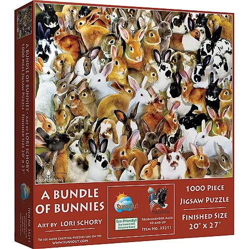 SunsOut Puzzle Lori Schory A Bundle of Bunnies - 1000 Teile
