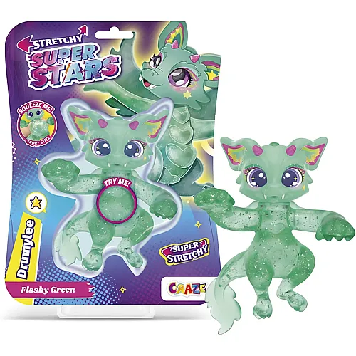 CRAZE STRETCHY SUPERSTARS Drumylee - Glibberige & Dehnbare Sammelfiguren mit Schleimf�llung, 6 Verschiedene Charaktere zum Sammeln