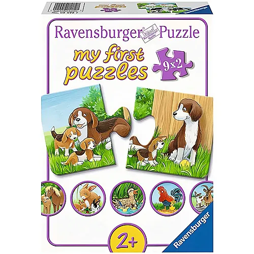 Ravensburger Puzzle Tierfamilien auf dem Bauernhof (9x2)