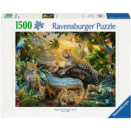 Leopardenfamilie im Dschungel 1500Teile