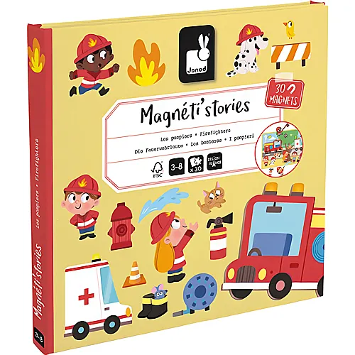 Janod Magnetistories Feuerwehr - 30 Teile