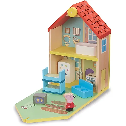 H�lzernes Puppenhaus Peppa Pig mit Zubeh�r