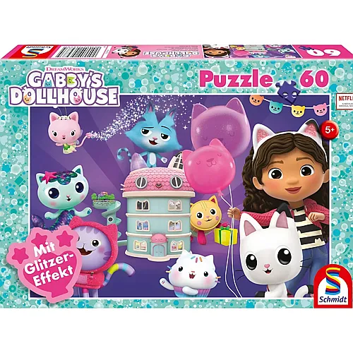 Schmidt Puzzle Gabby's Dollhouse Geburtstagsfeier im Puppenhaus (60Teile)