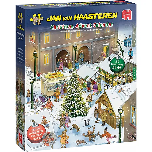 Jumbo Adventskalender Puzzle Jan Van Haasteren 2026, 24x54 Teile,