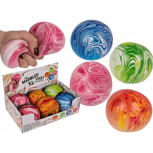 Sombo Squeeze-Ball Marmor ca. 215 g, 4-farbig sortiert, im Netz mit Headercard