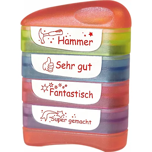 Hagemann 4in1 Perpetuum Siebdruck-Stempel Belohnung Rot