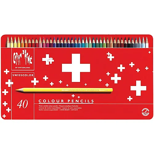 Caran d'Ache Aquarellfarbstifte Swisscolor - 40 Teile