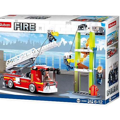 Sluban Fire Leiterwagen-bung der Feuerwehr (343Teile)