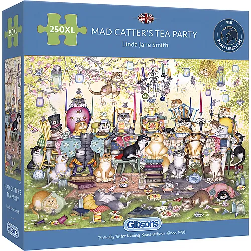 Gibsons Puzzle Linda Jane Smith Mad Catter's Tea Party - 250 Teile