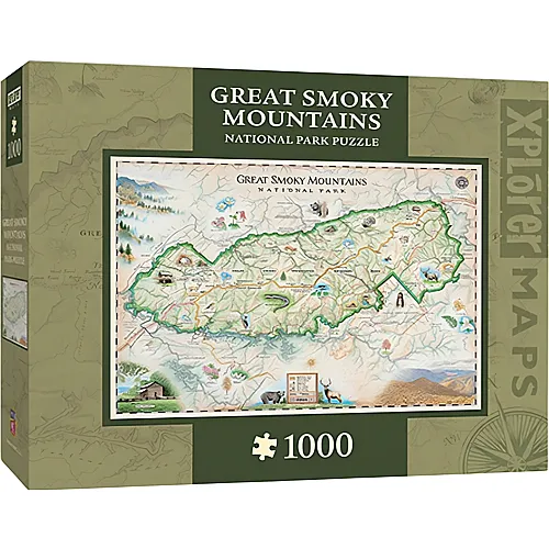 Master Pieces Puzzle Xplorer Maps - Great Smoky Mountains - 1000 Teile