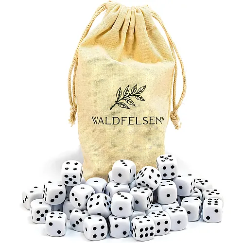 Waldfelsen Hochqualitative W�rfel Standardgr�sse 16mm Weiss - 50 Teile