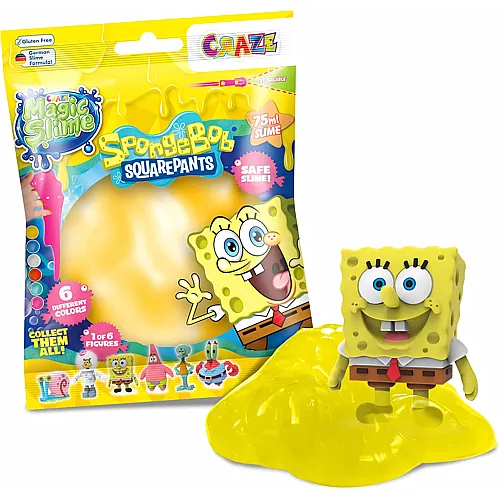 CRAZE Magic Slime Bag Sponge BOB | Schleim Kinder im Beutel 75ml Slime Set mit Spongebob Schwammkopf �berraschung