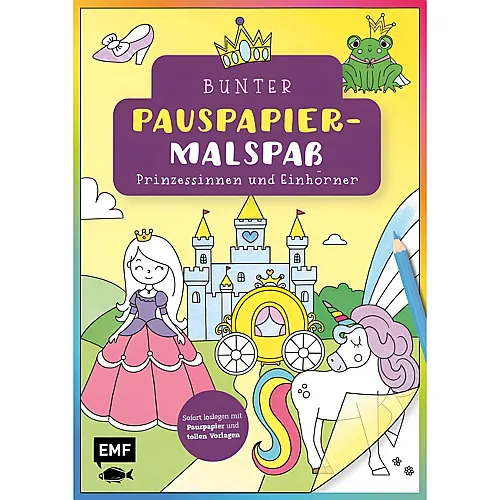 Bunter Pauspapier-Malspa  Prinzessin