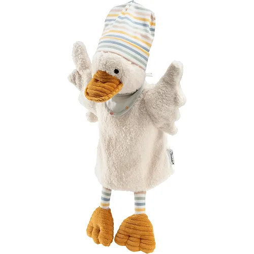 Marionnette à main canard Edda Lou avec bonnet beanie - 20 cm