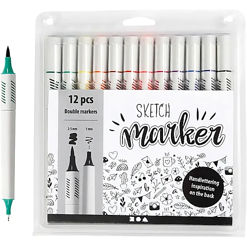 Creativ Company Fasermaler Sketch Marker - 12 Teile