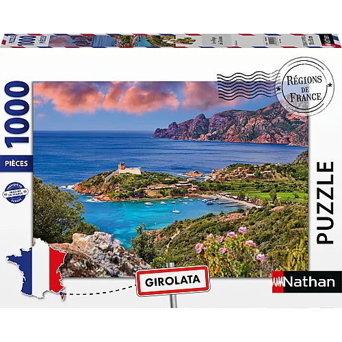 Nathan Puzzle R�gion de France Dorf von Girolata, Korsika - 1000 Teile